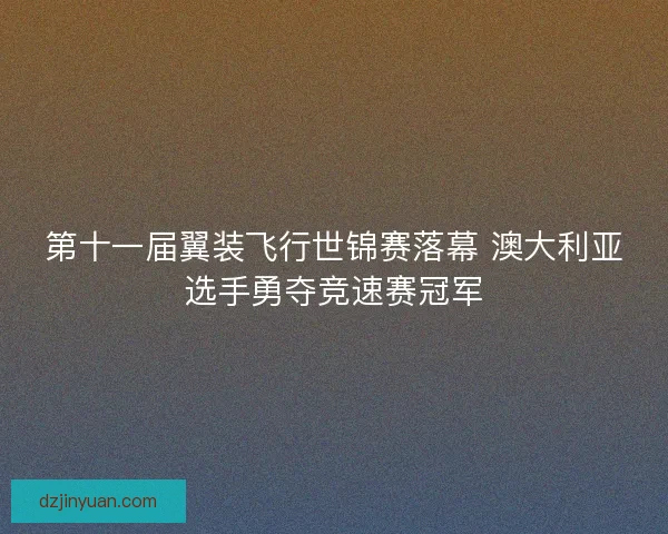 第十一届翼装飞行世锦赛落幕 澳大利亚选手勇夺竞速赛冠军